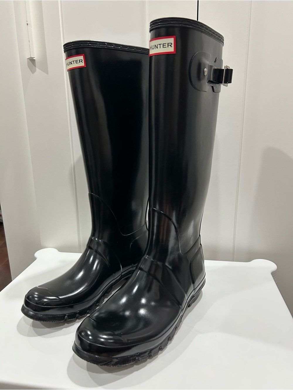 Hunter Black Gloss Tall Women's Rain Boots